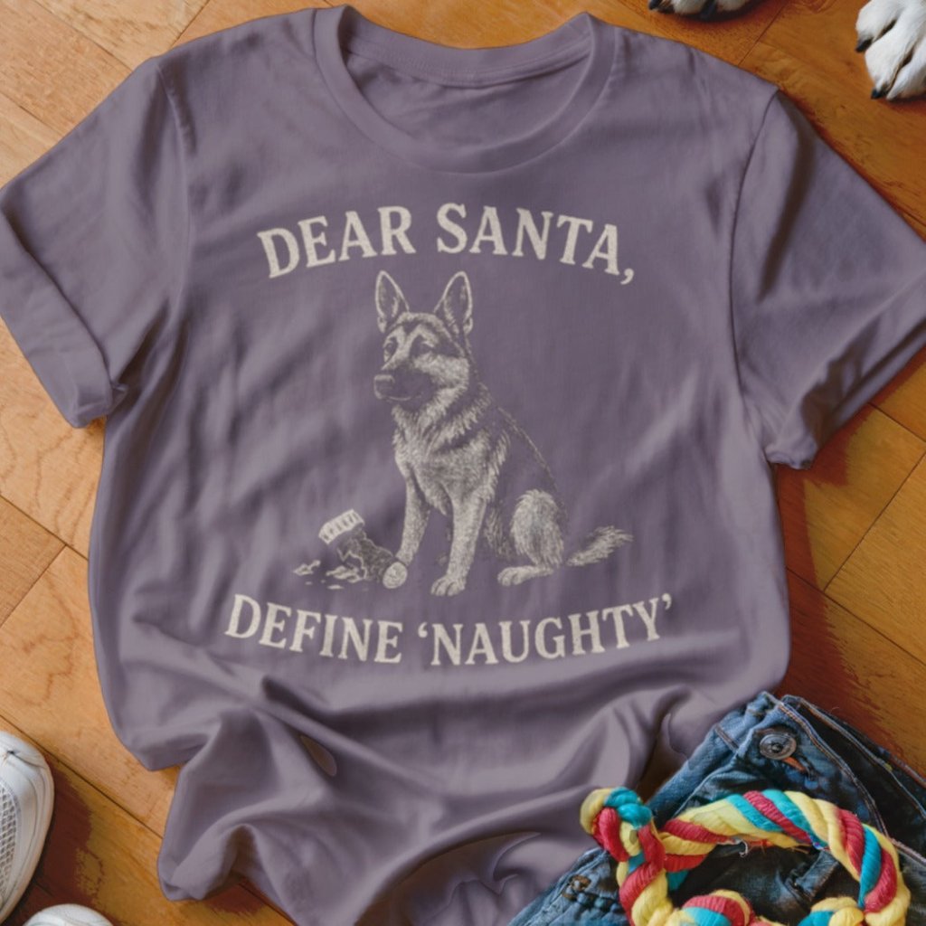 Dear Santa Define Naughty German Shepherd Christmas T-Shirt