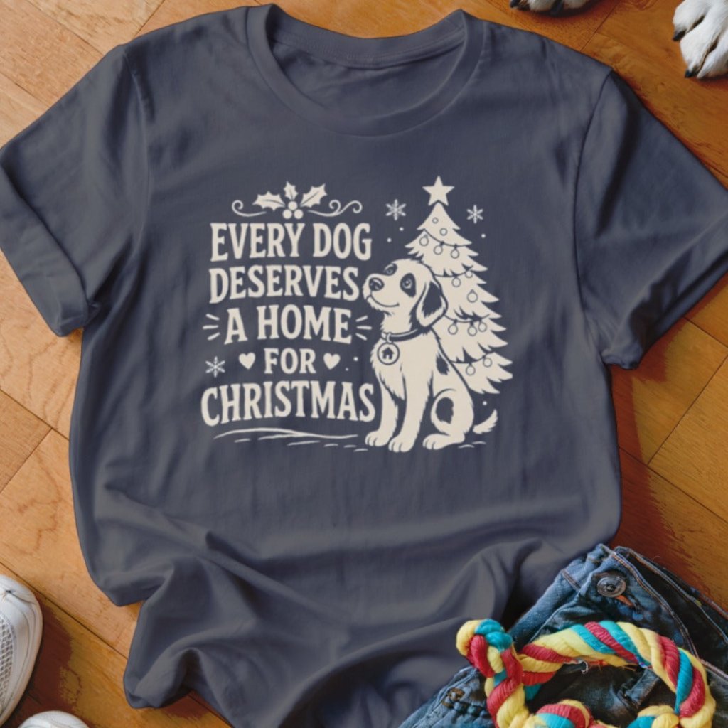 Every Dog Deserves A Home For Christmas T-Shirt - Image 2