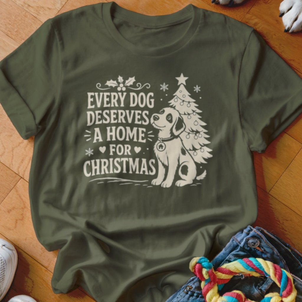 Every Dog Deserves A Home For Christmas T-Shirt - Image 3