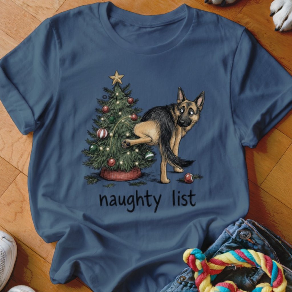 Naughty List German Shepherd Christmas T-Shirt