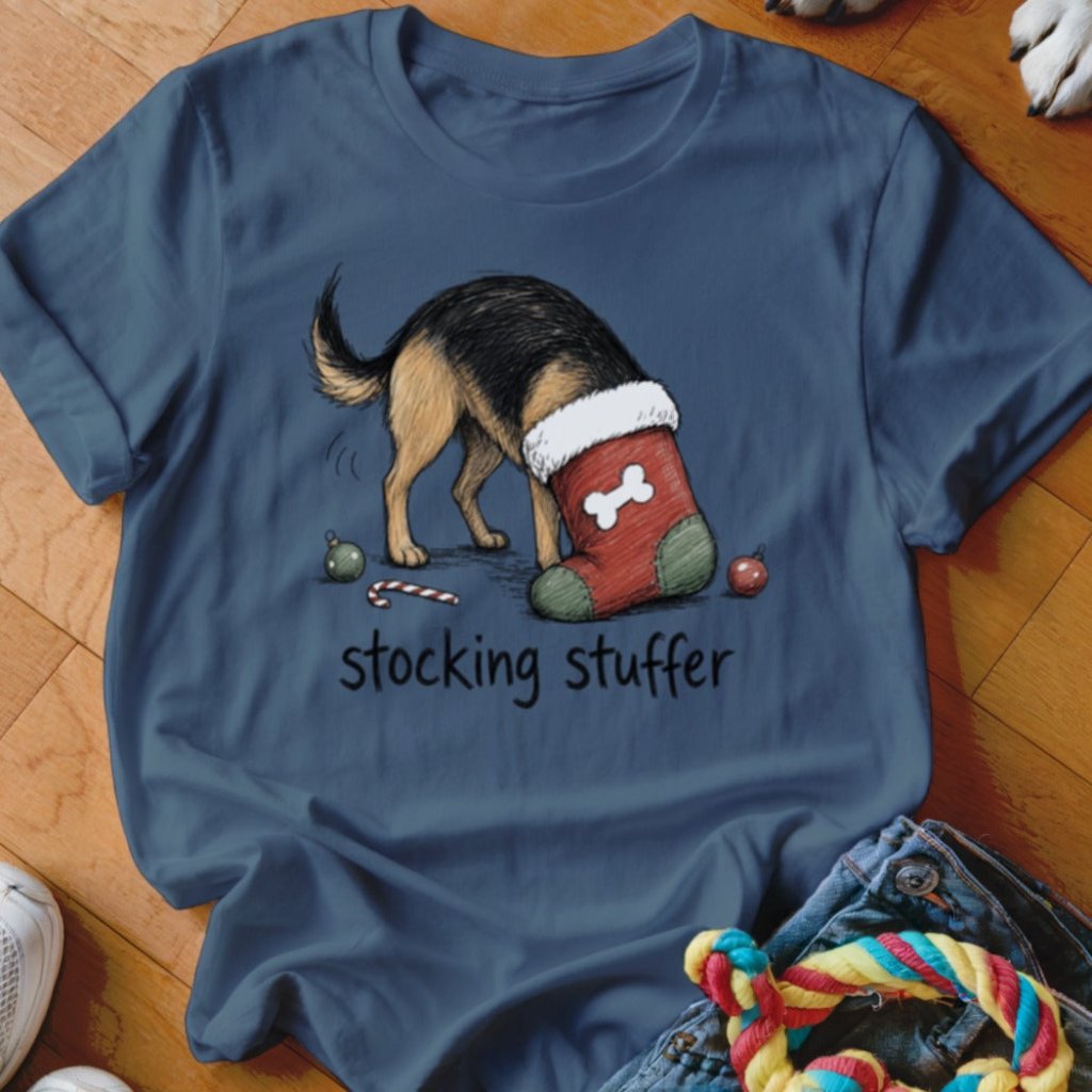 Stocking Stuffer German Shepherd Christmas T-Shirt - Image 6