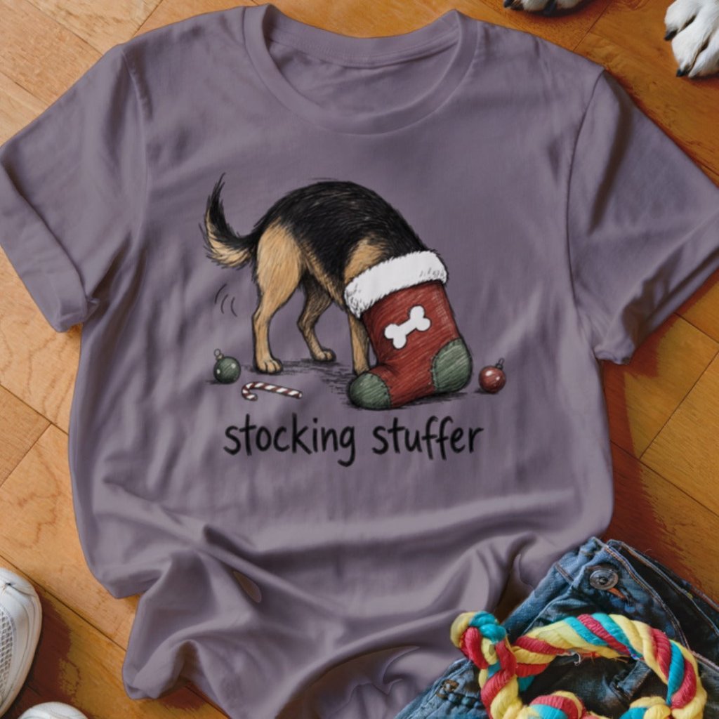 Stocking Stuffer German Shepherd Christmas T-Shirt - Image 7