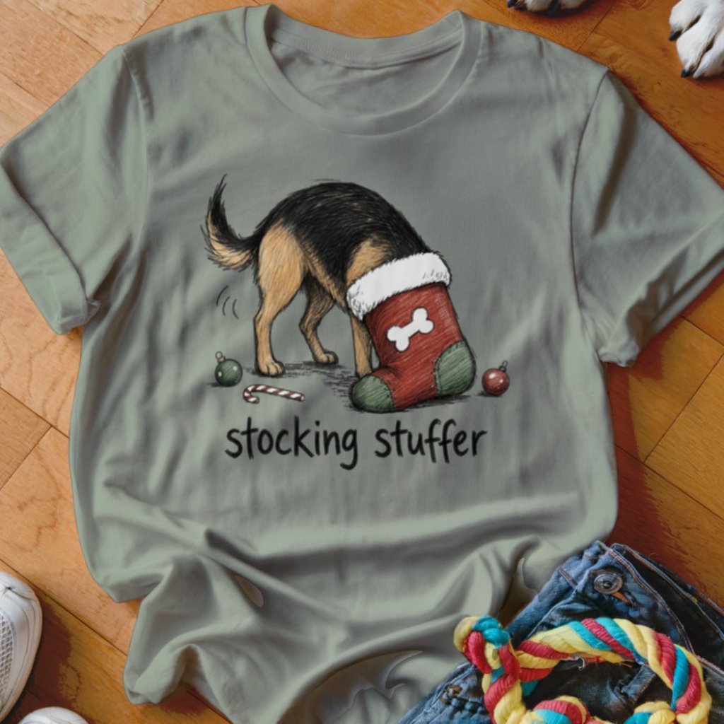 Stocking Stuffer German Shepherd Christmas T-Shirt - Image 8